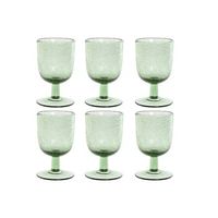 copa set 6 cristal 8x8x14 300ml burbujas verde