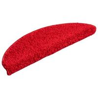 alfombrillas para escaleras 30 piezas 56x17x3 cm rojo semicircular