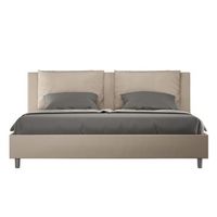 cama con almacenaje acolchada 180x190 cuero sintetico gris paloma antea