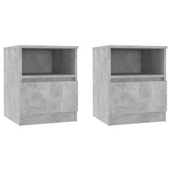 Mesitas De Noche 2 Uds Contrachapada Gris Hormigón 40x40x50 Cm Vidaxl