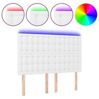 cabecero con luces led cuero sintetico blanco 144x5x118128 cm vidaxl