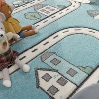 alfombra infantil diamora azul 120 cm redondo