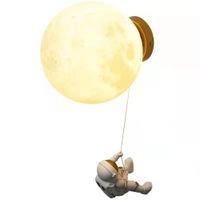 aplique infantil de pared lunar y astronauta g9 o15cm