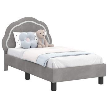 Estructura De Cama Para Niños Pequeños Con Cabecera Gris Claro Vidaxl