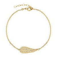 pulsera alas en oro 8 quilates con circonita cubica
