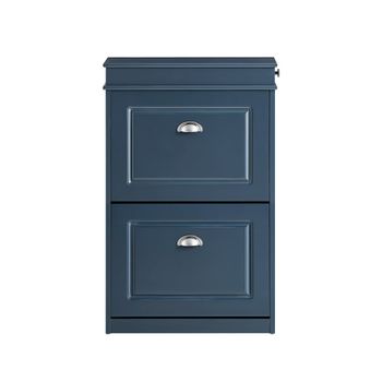 Zapatero estrecho con 2 solapas 1 cajón azul h83cm