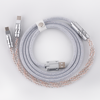 Cable EPOMAKER Gloss Dual-Device 2 en 1 de 1.5m, Cable Trenzado con Luz RGB Degradada para Teclado y Ratón de Juego
