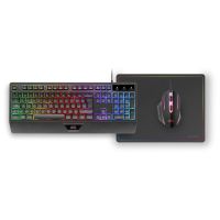 mars gaming mcp124 combo 3 en1 teclado led rgb  raton rgb 3200 dpi  alfombrilla espanol negro