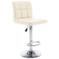 pack 2 uds taburetes de bar  taburete de cocina  taburete alto cuero sintetico color crema