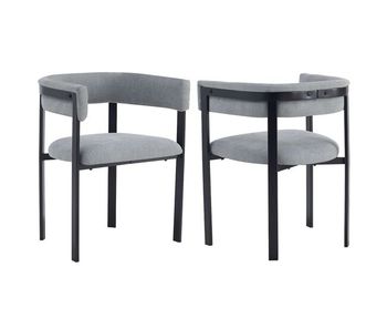 2 sillas de comedor - respaldo envolvente completo, cómodas y transpirables, estilo moderno con tejido chenilla - gris