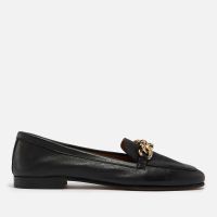 dune london womens goldsmith chain-embellished leather loafers - uk 3