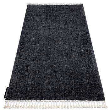 Alfombra Berber 9000 Gris Franjas Bereber Marroquí Shaggy 140x190 Cm