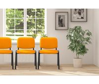 silla  de conferencia ken tela naranja 53x53x83 cm