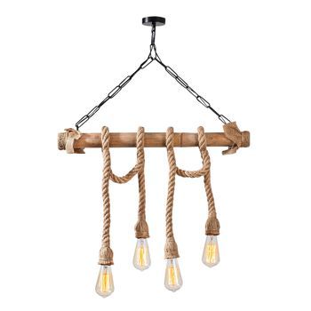 Lámpara De Techo Erebos-112-av Madera Negro Madera Metal 65x8x82cm