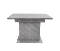 mesa de comedor extensible moderna con almacenamiento debajo - gris