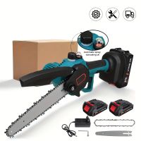 motosierra electrica de 8 pulgadas inalambrica con lubricador para cortar madera en jardines talar arboles y podar herramienta electrica para bateria makita de 21 v