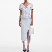 self-portrait boucle midi dress - uk 8