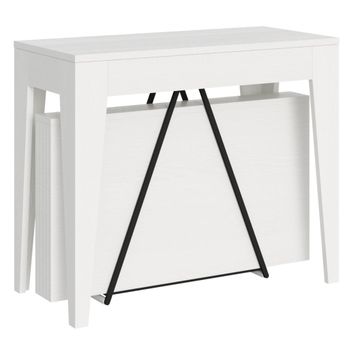 Consola extensible 90x42/198 cm efecto madera, fresno blanco