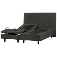 cama articulada electrica moderna mando a distancia ajustable tapiceria de tela gris oscuro 180 x 200 cm castellan