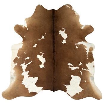 Alfombra De Piel De Vaca Auténtica Marrón Y Blanco 180x220 Cm Vidaxl