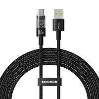 cable de carga baseus gem usb-a a usb-c 2m 100w negro carga rapida
