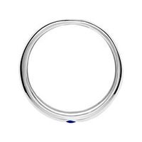 anillo de bautizo de plata 925 pulida con zafiro