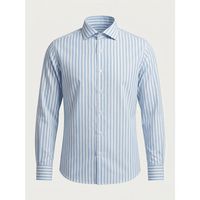 archivium camisa manga larga sr11ca nes07 linen-240 light blue para hombre