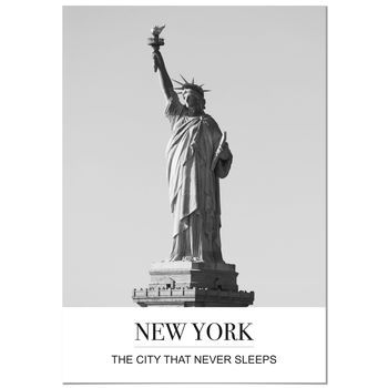 Panorama Cuadro De Aluminio Ciudad De New York Mensaje 70x100 Cm