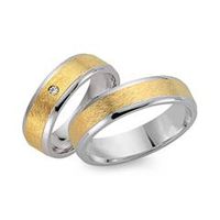 alianzas 18 quilates oro amarillo-blanco con diamante