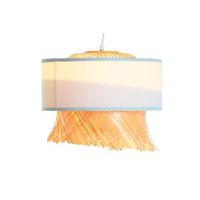 lampara techo bambu poliester 40x40x39 e27 flecos