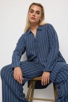 yours camisa azul marina de raya diplomatica mujer curvy y tallas grandes yours