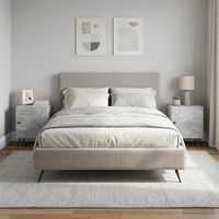mesitas de noche 2 uds - dormitorio - madera de ingenieria - gris hormigon 43x345x50cm