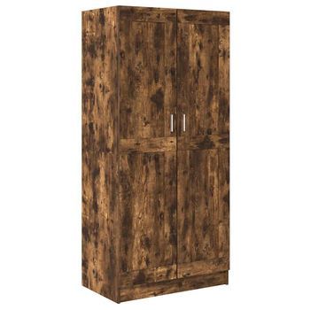 Armario Madera Contrachapada Roble Ahumado 82,5x51,5x180 Cm Vidaxl