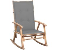 vidaxl silla mecedora con cojin bambu