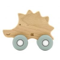 juguete de madera con mordedor de silicona hedgehog menta