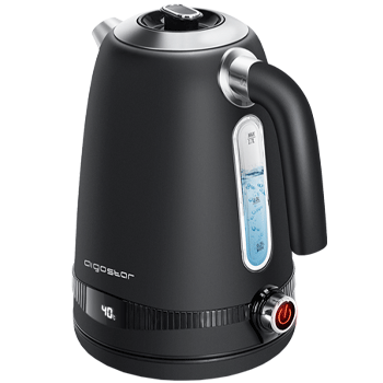 Aigostar Loki - Hervidor de Agua con Regulador de Temperatura Regulable 40°C a 100°C, 1,7 L, 2200W con Pantalla LED. Libre de BPA, Negro
