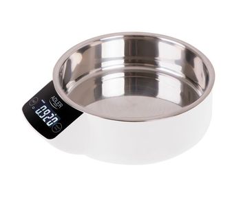 Adler ad 3166 báscula cocina digital bol removible, tazón 900ml, acero inox, medición líquidos, precisión 1g, , blanco