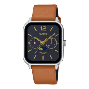 Reloj Casio Colección MTP-M305L-1AVER para Hombre, Acero Inoxidable, Correa de Cuero Auténtico, Resistente al Agua hasta 5 Bares