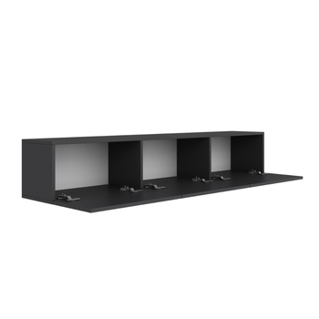 Mueble Tv Suspendido Con Armarios 150 Cm Gris Antracita Hal