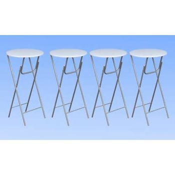 4 Uds Mesas Altas Bistró | Mesa De Cocina Plegables Mdf Blancas