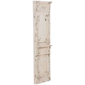 Panel De Madera Envejecido Blanco 50x12x185 Cm