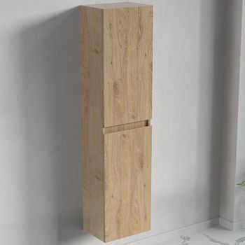 Columna De Baño Suspendida 4 Estantes 140 Cm Roble Claro - Lomazoo Marbella