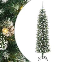 arbol navideno artificial delgado verde y blanco 180 cm vidaxl