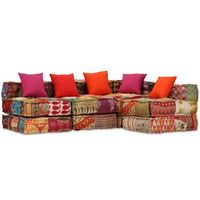 cojines para sofa de suelo pufs modulares sillon de 4 plazas en tela patchwork dec021225