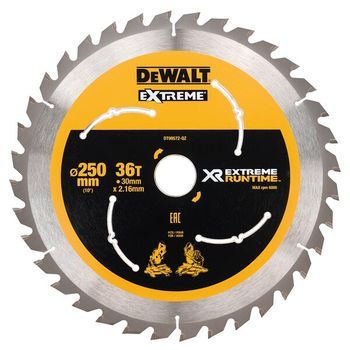 Dewalt Hoja De Sierra Circular 250x30 Mm 36 Dientes Xr Extreme Runtime - Dt99572