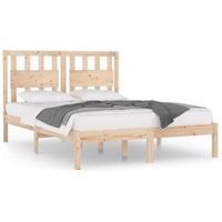 estructura de cama doble pequena madera maciza pino 120x190 cm