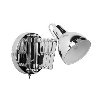 Lámpara De Pared De Metal Plateado Aplique Brazo Ajustable Orientable Harrington