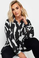 yours camisa oversized estampada en blanco y negro mujer curvy y tallas grandes yours