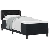 cama individual  cama para adulto  cama tipo box spring con cabecera negro 80 x 200 cm terciopelo