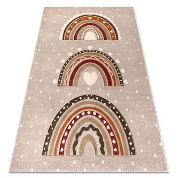 Alfombra Kiddo 4426 Beige / Crema, Arcoíris, Corazones Para Niños, S 240x330 Cm